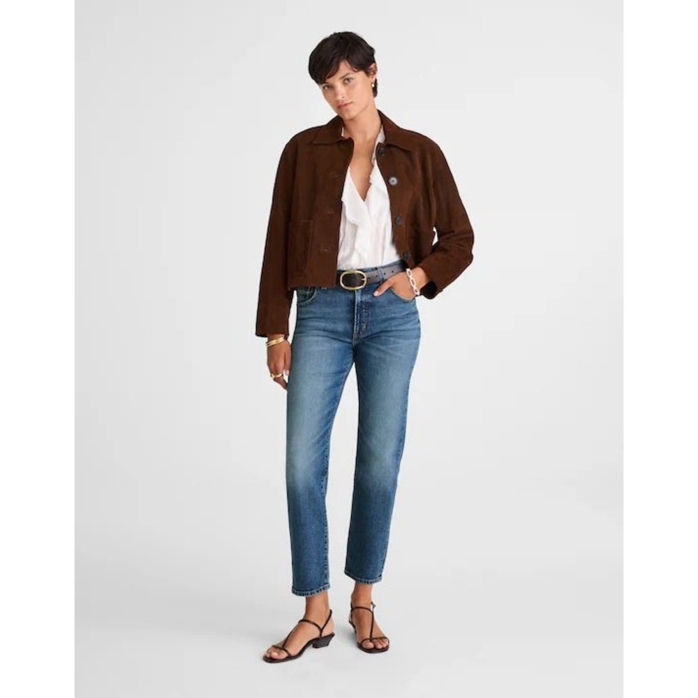 Madewell The Jules Slim Boyfriend Jean Middledale Wash Blue Denim Size 23‎
